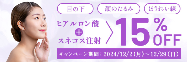 12月キャンペーン ヒアルロン酸＆スネコス15％OFF